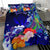 Kosrae Bedding Set - Humpback Whale with Tropical Flowers (Blue) Blue - Polynesian Pride