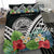 American Samoa Bedding Set - American Samoa Coat of Arms & Polynesian Tropical Flowers White - Polynesian Pride