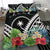 Chuuk Bedding Set - Chuuk Coat of Arms & Polynesian Tropical Flowers White - Polynesian Pride