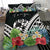 Tonga Bedding Set - Tonga Coat of Arms & Polynesian Tropical Flowers White - Polynesian Pride