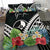 Yap Bedding Set - Yap Coat of Arms & Polynesian Tropical Flowers White - Polynesian Pride