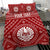 Tahiti Personalised Bedding Set - Tahiti Seal In Polynesian Tattoo Style (Red) - Polynesian Pride