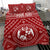 Tonga Personalised Bedding Set - Tonga Seal With Polynesian Tattoo Style (Red) - Polynesian Pride