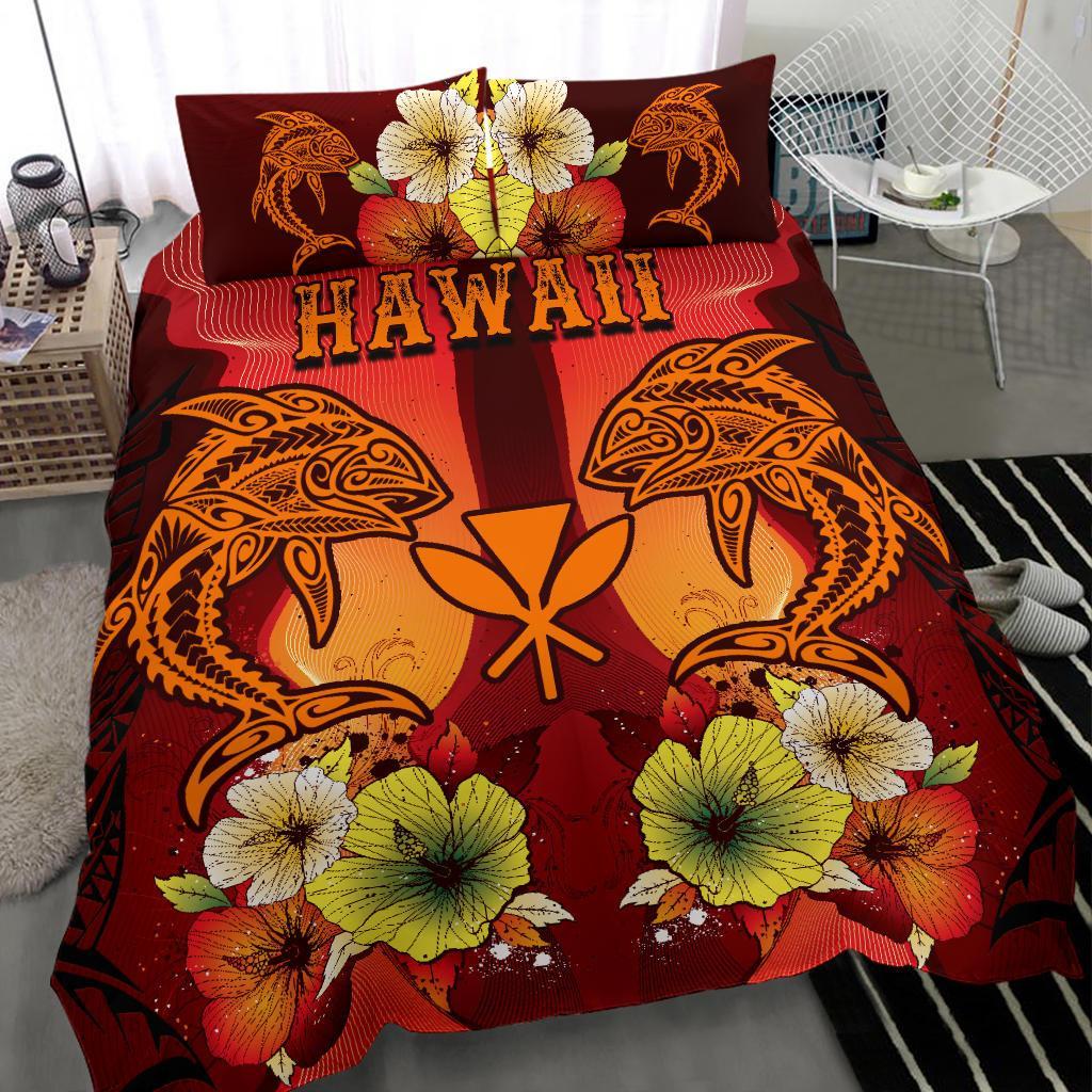 Hawaii Bedding Sets - Tribal Tuna Fish Orange - Polynesian Pride