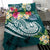 Tahiti Polynesian Bedding Set - Summer Plumeria (Turquoise) - Polynesian Pride