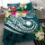 Marshall Islands Polynesian Bedding Set - Summer Plumeria (Turquoise) - Polynesian Pride