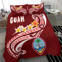 Guam Bedding Set - Guam Seal Polynesian Patterns Plumeria (Red) - Polynesian Pride