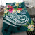 Guam Polynesian Bedding Set - Summer Plumeria (Turquoise) - Polynesian Pride