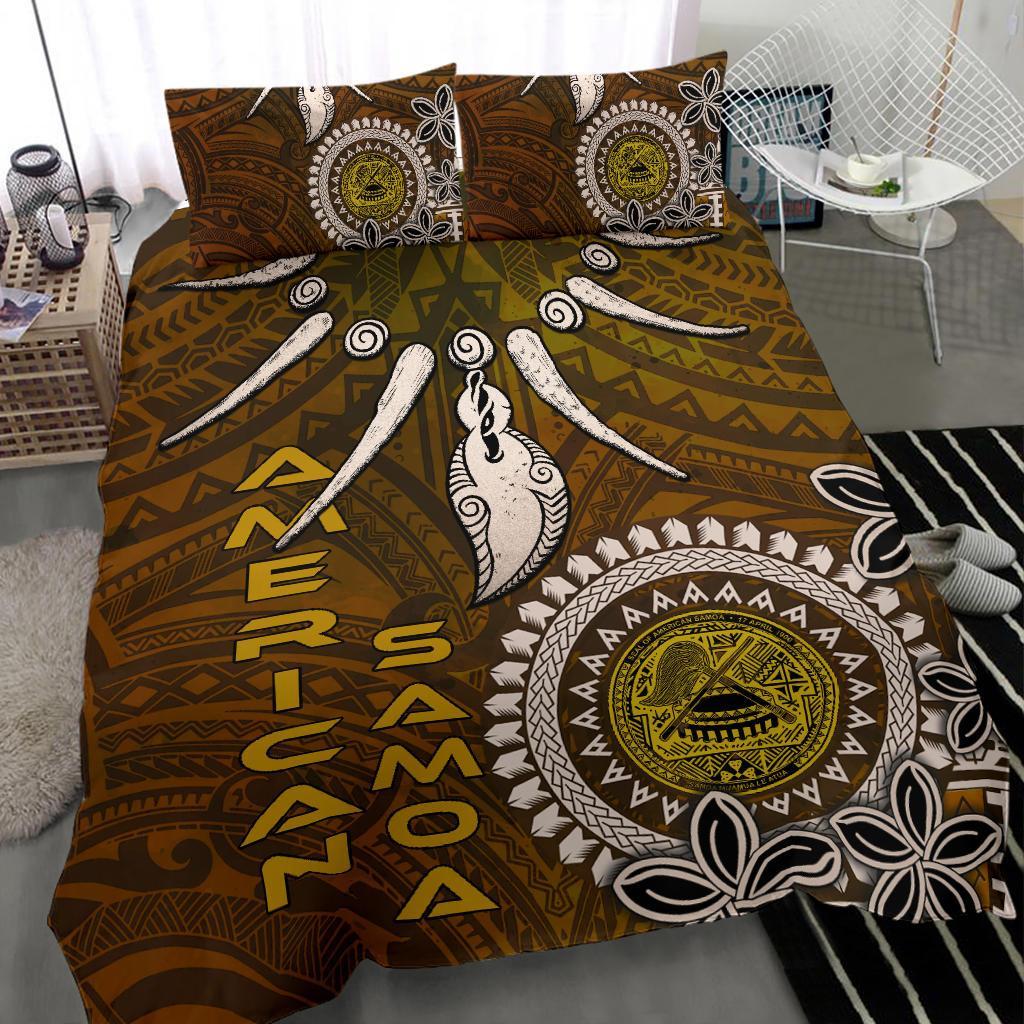 American Samoa Bedding Set - Polynesian Boar Tusk Brown - Polynesian Pride