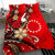 Cook Islands Bedding Set - Tribal Flower With Special Turtles Red Color - Polynesian Pride