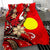 Palau Polynesian Bedding Set - Tribal Flower With Special Turtles Red Color - Polynesian Pride