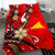 Tokelau Polynesian Bedding Set - Tribal Flower With Special Turtles Red Color - Polynesian Pride