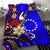 Cook Islands Bedding Set - Tribal Flower With Special Turtles Blue Color - Polynesian Pride