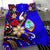 Guam Bedding Set - Tribal Flower With Special Turtles Blue Color - Polynesian Pride