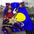 Palau Polynesian Bedding Set - Tribal Flower With Special Turtles Blue Color - Polynesian Pride