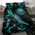 Federated States of Micronesia Polynesian Bedding Set - Turtle With Blooming Hibiscus Turquoise - Polynesian Pride