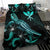 Hawaii Polynesian Bedding Set - Turtle With Blooming Hibiscus Turquoise - Polynesian Pride