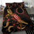 Cook Islands Polynesian Bedding Set - Turtle With Blooming Hibiscus Gold - Polynesian Pride