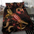 Tonga Polynesian Bedding Set - Turtle With Blooming Hibiscus Gold - Polynesian Pride