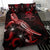 Tuvalu Polynesian Bedding Set - Turtle With Blooming Hibiscus Red - Polynesian Pride