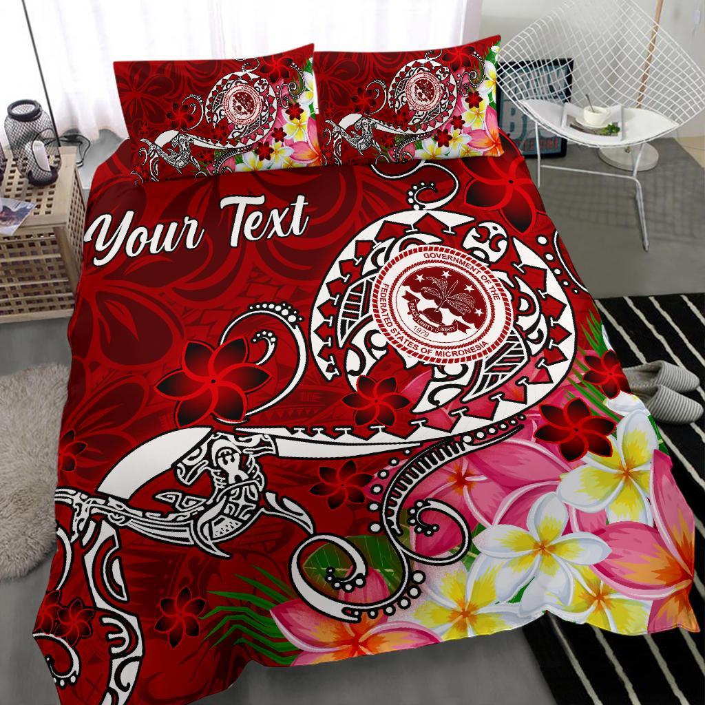 FSM Custom Personalised Bedding Set - Turtle Plumeria (RED) Red - Polynesian Pride