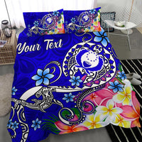 Pohnpei Custom Personalised Bedding Set - Turtle Plumeria (Blue) - Polynesian Pride