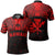 Hawaiian Kanaka Polo Shirt Demodern Red Unisex Black - Polynesian Pride