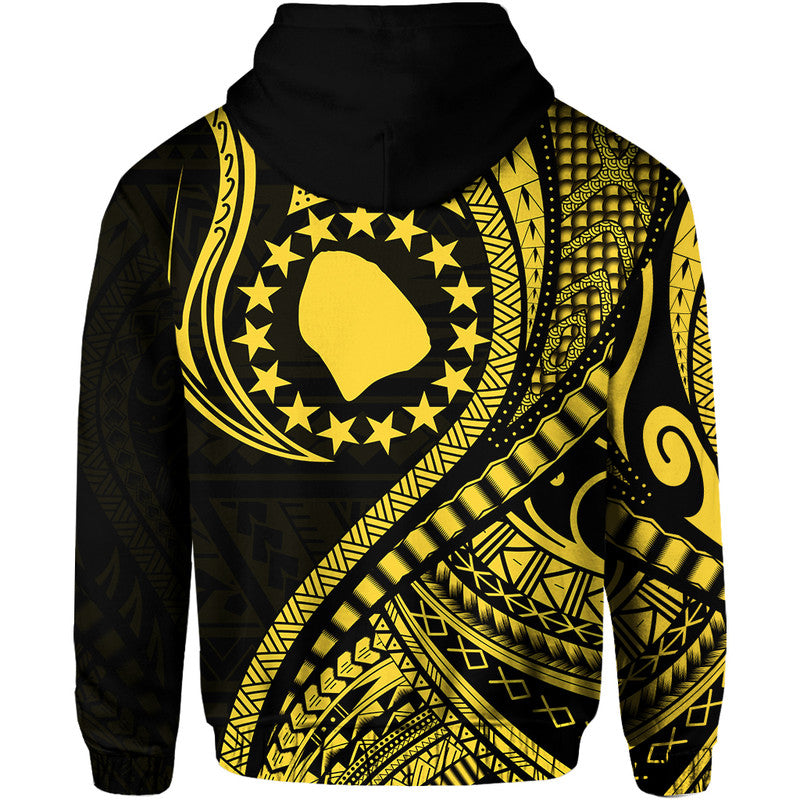 Atiu Cook Islands Hoodie Gold Polynesian Wave Style LT9 - Polynesian Pride