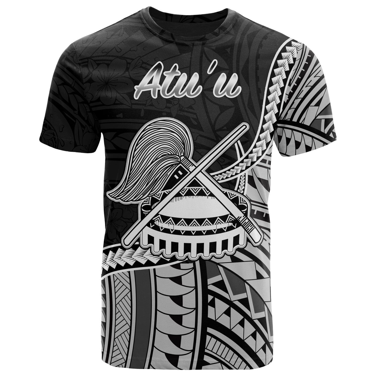 American Samoa T Shirt Atuu Polynesian Patterns Unisex Black - Polynesian Pride