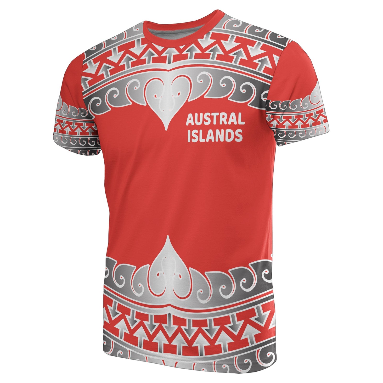 Austral Islands All Over T Shirt Austral Islands Wave Style Unisex Red - Polynesian Pride