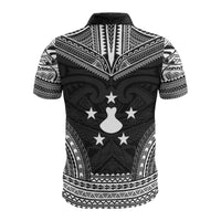 Austral Islands Custom Polo Shirt Tuhaa Pae Flag Polynesian Chief Tattoo Black Version - Polynesian Pride