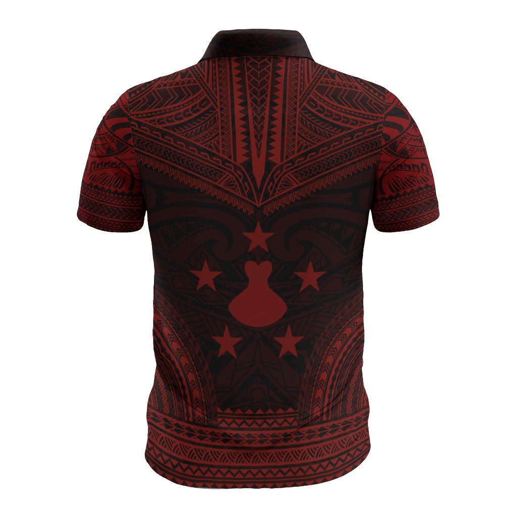 Austral Islands Polo Shirt Tuhaa Pae Flag Polynesian Chief Tattoo Red Version - Polynesian Pride