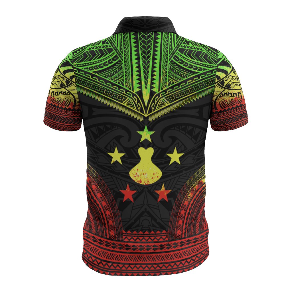 Austral Islands Polo Shirt Tuhaa Pae Flag Polynesian Chief Tattoo Reggae Version - Polynesian Pride