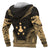 Austral Islands Polynesian Chief Custom Zip up Hoodie Gold Version - Polynesian Pride