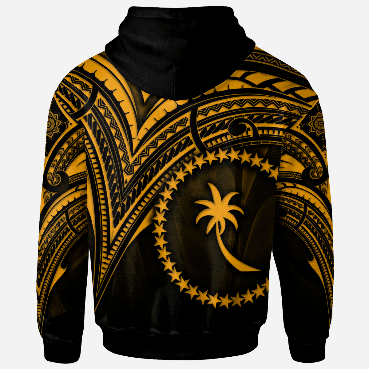 Chuuk State Zip Hoodie Gold Color Cross Style - Polynesian Pride