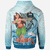 Samoa Zip Hoodie Polynesian Girls With Shark - Polynesian Pride