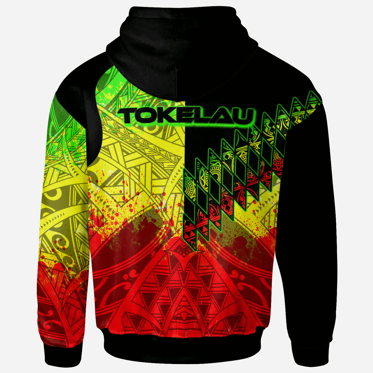 Tokelau Zip Hoodie Reggage Color Symmetry Style - Polynesian Pride