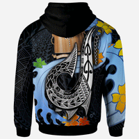 Tokelau Hoodie Fish Hooks and Wave - Polynesian Pride