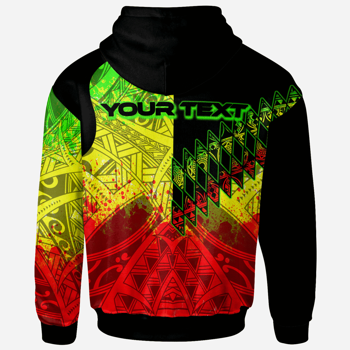American Samoa Custom Zip Hoodie Reggage Color Symmetry Style - Polynesian Pride