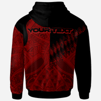 Guam Custom Hoodie Red Color Symmetry Style - Polynesian Pride