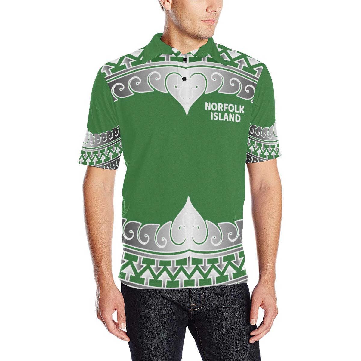 Norfolk Island Polo Shirt Wave Style Unisex Green - Polynesian Pride