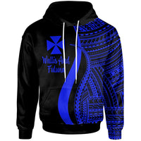 Wallis and Futuna Hoodie Blue Tentacle Tribal Pattern Unisex Blue - Polynesian Pride