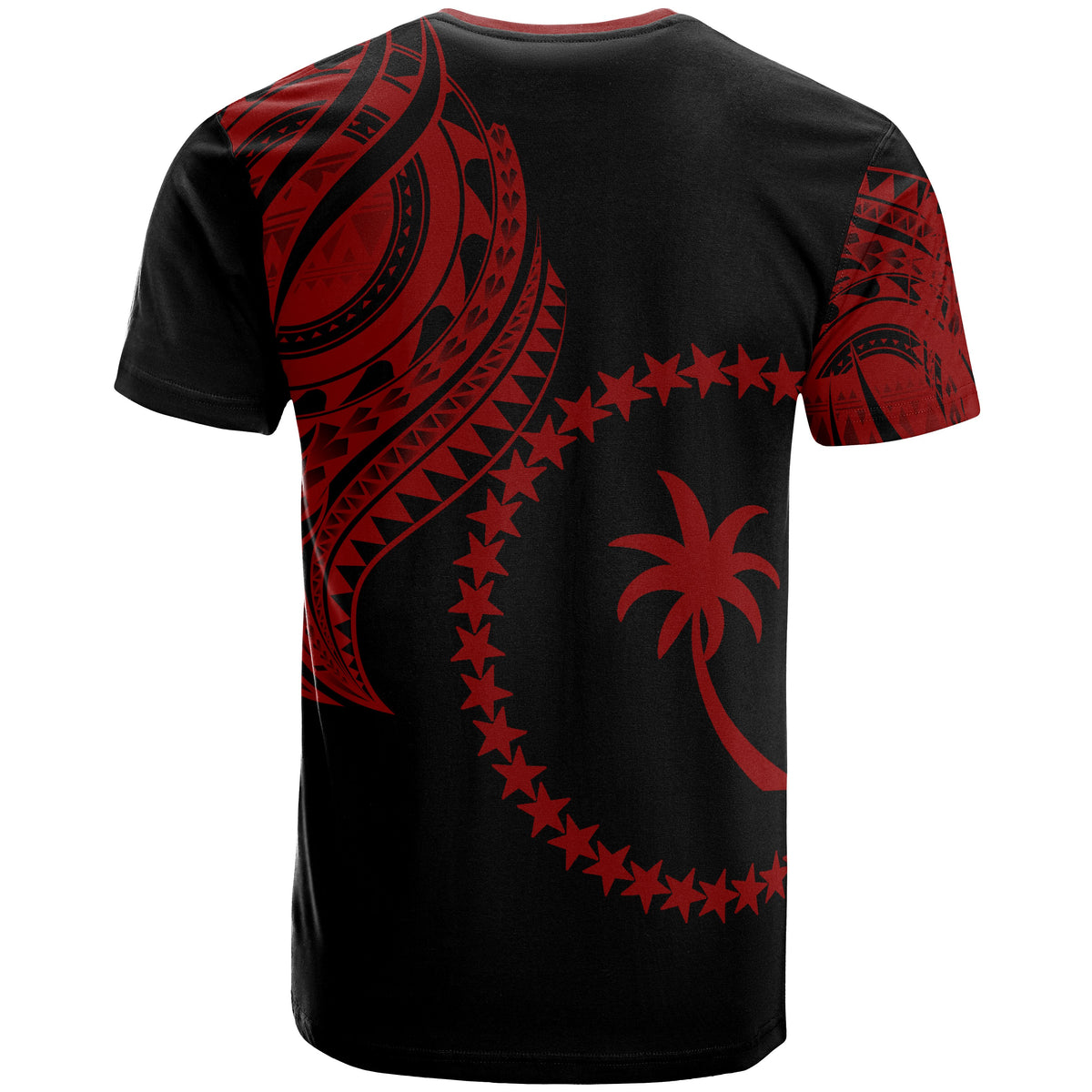 Chuuk State Custom T Shirt Chuuk State Tatau Red Patterns - Polynesian Pride
