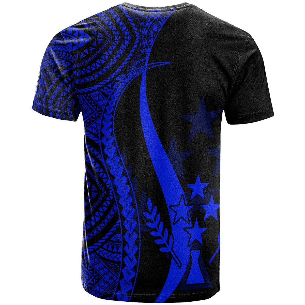 Kosrae T Shirt Blue Micronesian Tentacle Tribal Pattern - Polynesian Pride