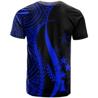 Kosrae T Shirt Blue Micronesian Tentacle Tribal Pattern - Polynesian Pride