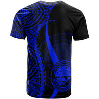 Federated States of Micronesia Custom T Shirt Blue Micronesian Tentacle Tribal Pattern - Polynesian Pride