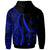 Fiji Custom Hoodie Blue Tentacle Tribal Pattern Crest - Polynesian Pride