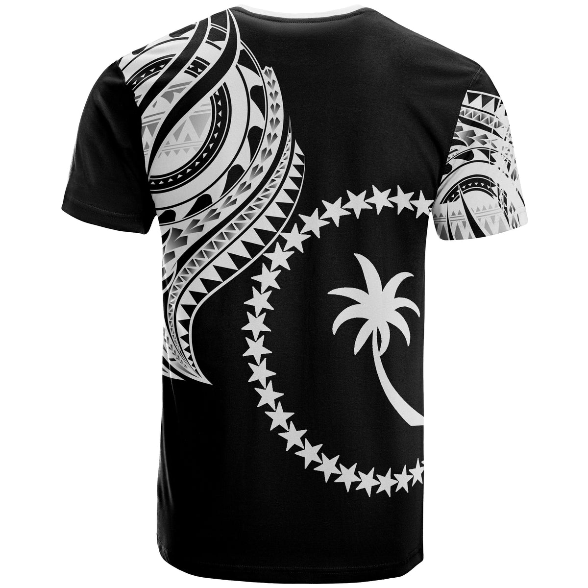 Chuuk State T Shirt Chuuk State Tatau White Patterns With Coat of Arms - Polynesian Pride