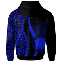 Northern Mariana Islands Zip up Hoodie Blue Tentacle Tribal Pattern - Polynesian Pride