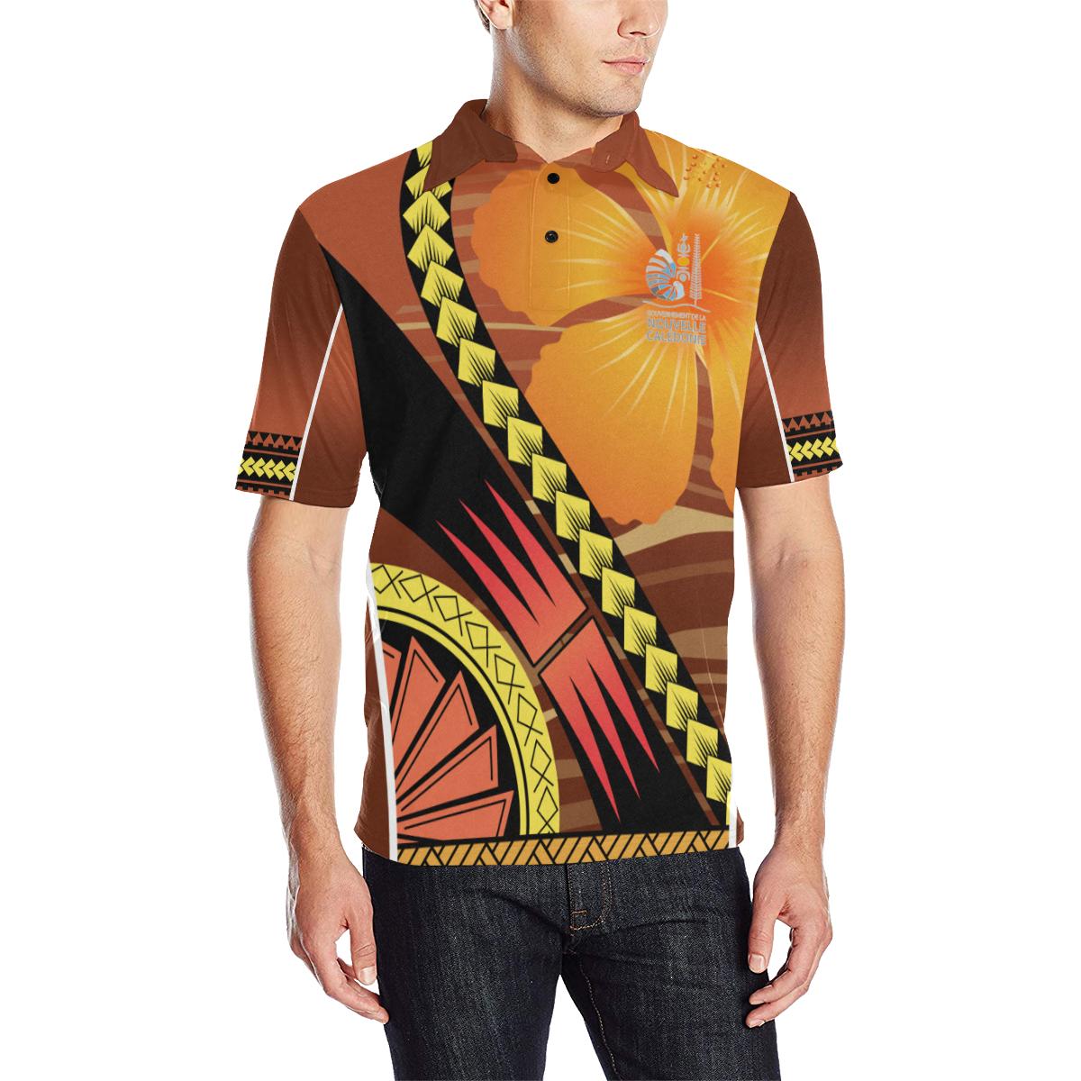 New Caledonia All Over Print Polo Shirt New Caledonia Coat Of Arms Sport Style Unisex Orange - Polynesian Pride